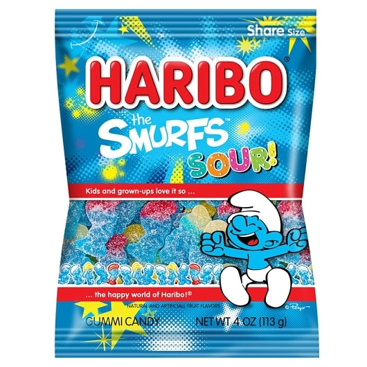 Haribo Confectionery Sour Smurfs Gummy Candy, 12 x 4 oz Case - DOT product image 2