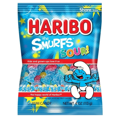 Haribo Confectionery Sour Smurfs Gummy Candy, 12 x 4 oz Case - DOT product image 2