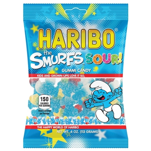 Haribo Confectionery Sour Smurfs Gummy Candy, 12 x 4 oz Case - DOT product image 4