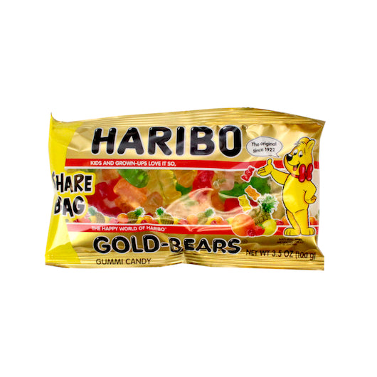 Haribo Share Bag Goldbears Confectionery Gummy Candy, 18 x 3.5 oz Case - Candy & Confections