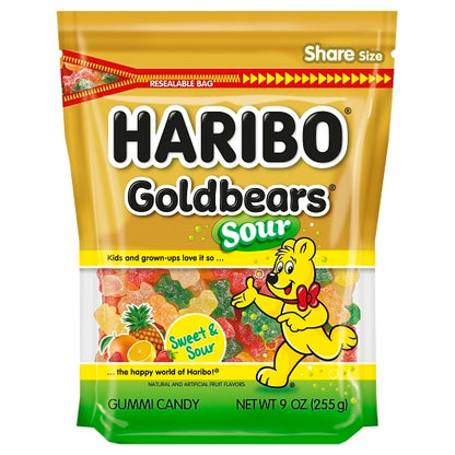 Haribo Goldbears Confectionery Sour Gummy Bears Stand-Up Resealable Bag, 8 x 9 oz Case - DOT product image 8