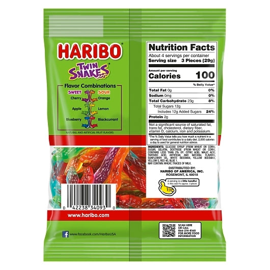 Haribo Twin Snakes Gummy Candy, 12 x 4 oz Case - Candy & Confections - image 2