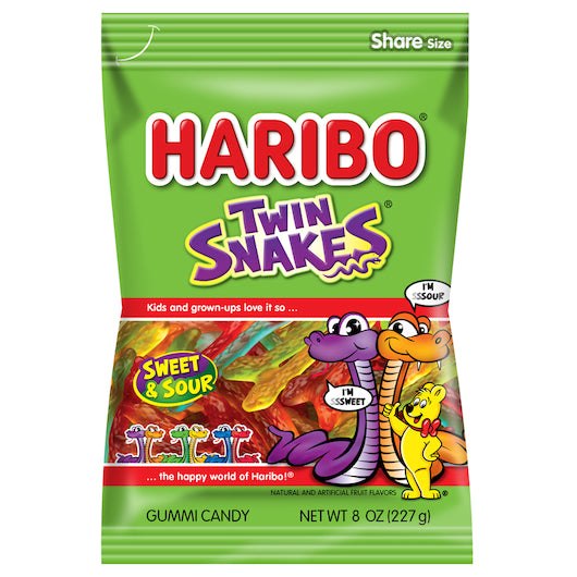 Haribo Twin Snakes Gummy Candy, 10 x 8 oz Case - DOT product image 3
