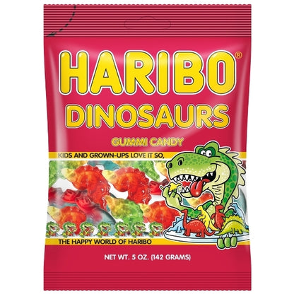 Haribo Dinosaurs Gummy Candy, 12 x 5 oz Case - Candy & Confections