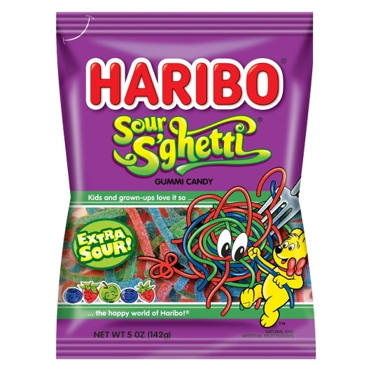 Haribo Sour S'Ghetti Gummi Candy, 12 x 5 oz Case - DOT product image 2