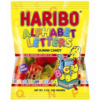 Haribo Confectionery Alphabet Letters Gummy Candy, 12 x 5 oz Case - Candy & Confections