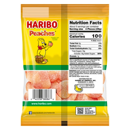 Haribo Peaches Gummy Candy, 12 x 5 oz Case - DOT product image 7