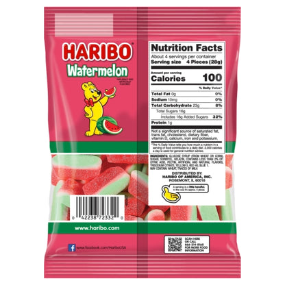 Haribo Watermelon Gummies, 12 x 4.1 oz Case - Candy & Confections