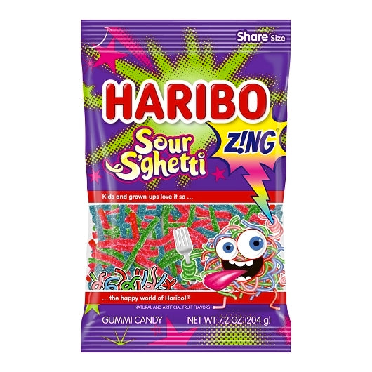 Haribo Sour S'ghetti Gummy Candy, 10 x 7.2 oz Case - Candy & Confections - image 2
