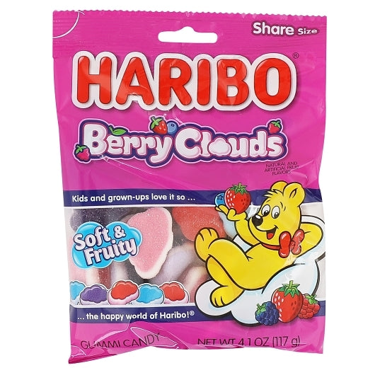 Haribo Berry Clouds Gummy Bears, 12 x 4 oz Case - Candy & Confections
