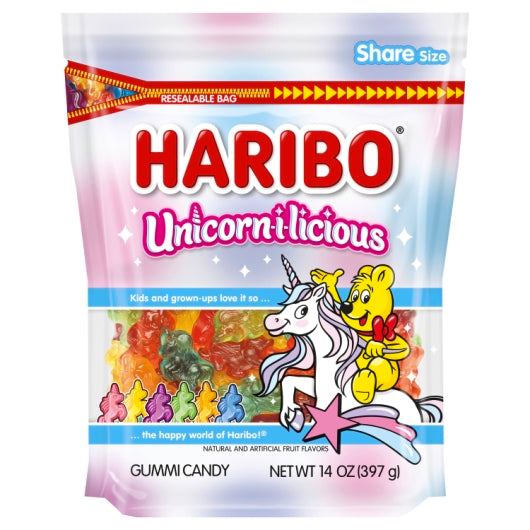 Haribo Unicorn-I-Licious Share Size Bag, 5 x 14 oz Case - Candy & Confections