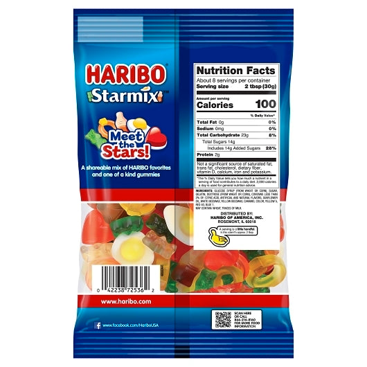 Haribo Confectionery Gummi Candy; Starmix, 10 x 8 oz Case - Candy & Confections
