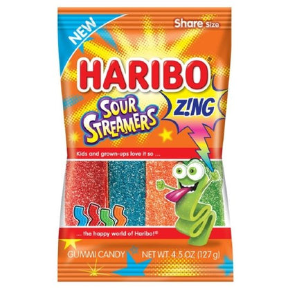 Haribo Confectionery Sour Streamers Gummy Candy, 12 x 4.5 oz Case - DOT product image 3