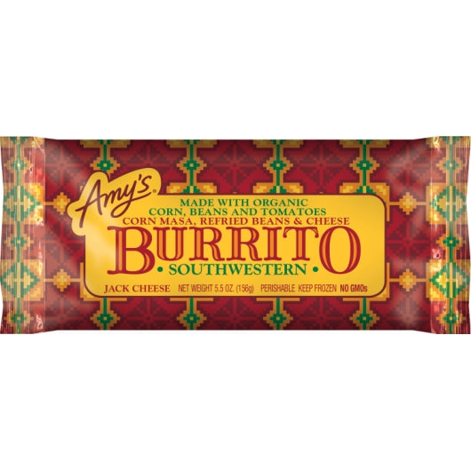 Amy's Southwestern Burrito, 12 x 5.5 oz Case - Alternate product angle or state
