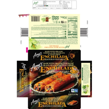 Amys Organic Black Bean Vegetable Enchilada, 12 x 9.5 oz Case - DOT product image 2