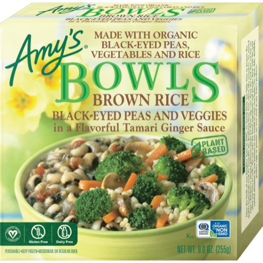 Amy's Brown Rice Black Eyed Peas & Veggie Bowl, 12 x 9 oz Case - Alternate product angle or state