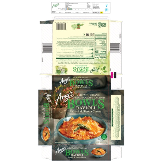 Amy's SPINACH RAVIOLI Bowl, 12 x 8.5 oz Case - DOT product image 2