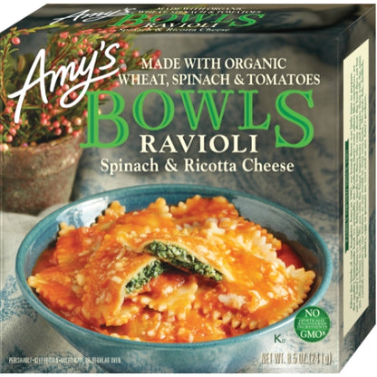 Amy's SPINACH RAVIOLI Bowl, 12 x 8.5 oz Case - DOT product image 4