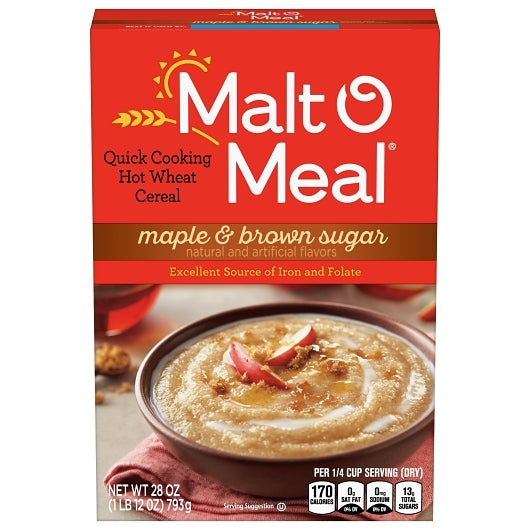 Malt O Meal Maple Brown Sugar, 12 x 28 oz Case - Breakfast Foods