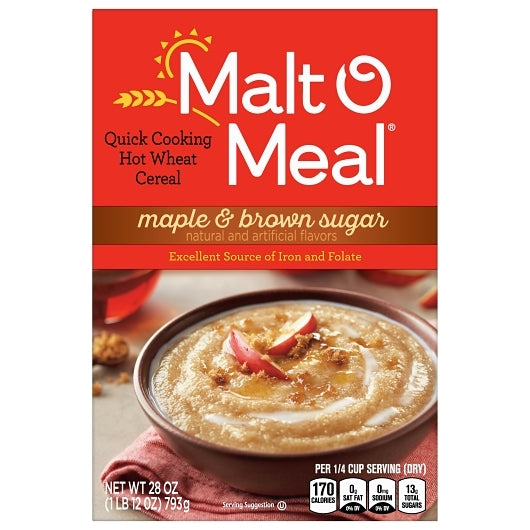 Malt O Meal Maple Brown Sugar, 12 x 28 oz Case - Breakfast Foods