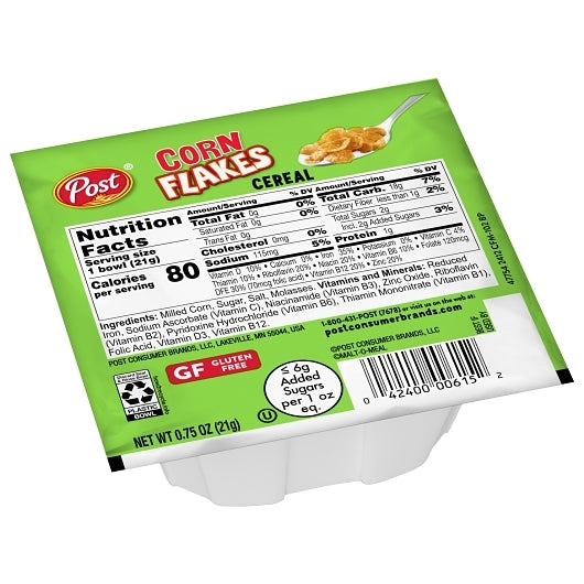Post Corn Flakes Cereal Bowl, 96 x 0.75 oz Case - DOT product image 2