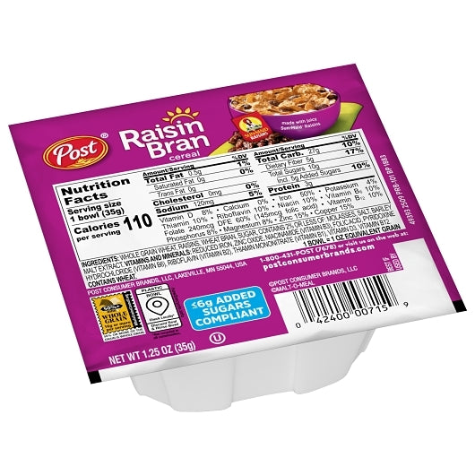 Malt-O-Meal Raisin Bran Cereal, 96 x 1.25 oz Case - DOT product image 2