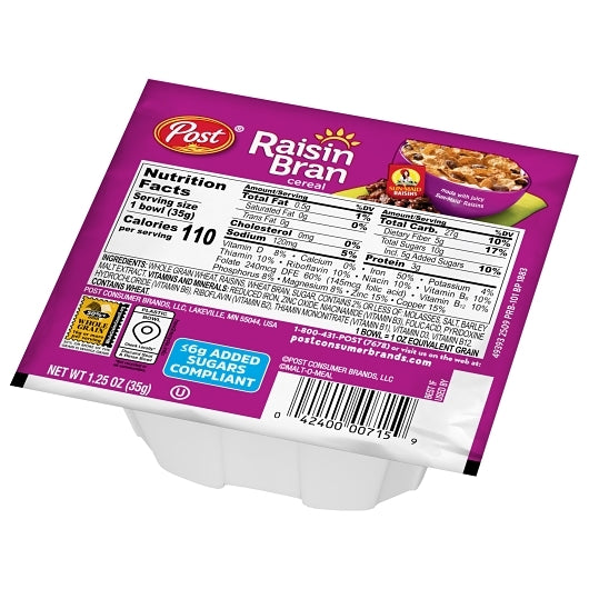 Malt-O-Meal Raisin Bran Cereal, 96 x 1.25 oz Case - DOT product image 3