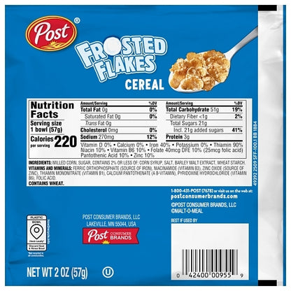 Malt-O-Meal Frosted Flakes Cereal, 48 x 2 oz Case - DOT product image 5