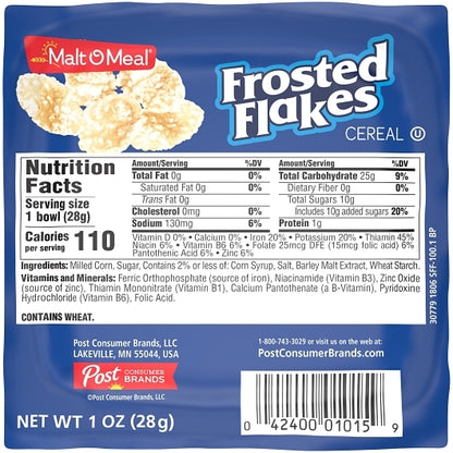 Post Frosted Flakes Cereal Single Serve Bowl, 96 x 1 oz Case - DOT product image 5