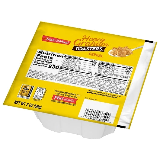 Malt-O-Meal Honey Graham Toasters Cereal, 48 x 2 oz Case - DOT product image 3