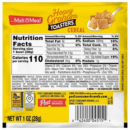 Honey Graham Squares Honey Graham Toasters Cereal, 96 x 1 oz Case - DOT product image 5