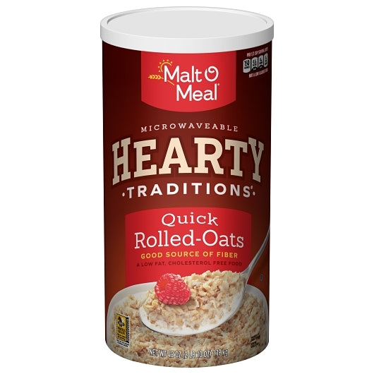 Malt O Meal Quick Cooking Rolled Oats, 12 x 42 oz Case - Breakfast Foods