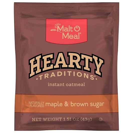 Hearty Traditions Maple Instant Maple Brown Sugar Oatmeal, 200 x 1.51 oz Case - DOT product image 2