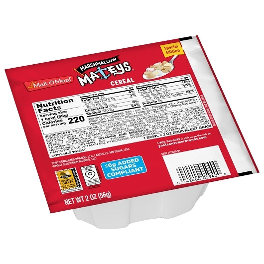 Malt O Meal Marshmallow Mateys Cereal, 48 x 2 oz Case - Breakfast Foods