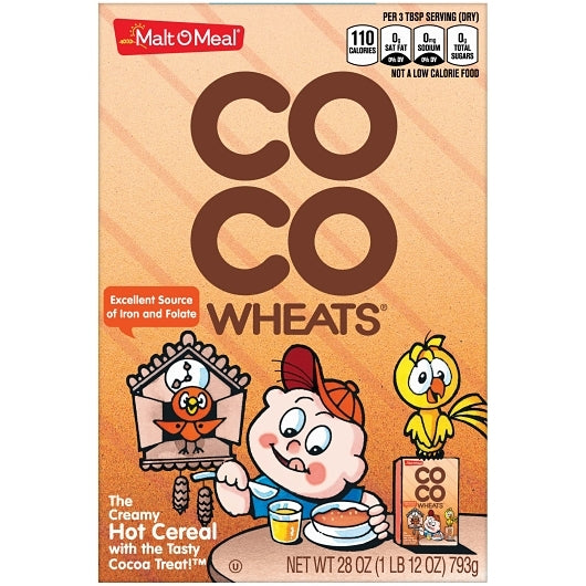 Malt-O-Meal Coco Wheats Hot Cereal, 12 x 28 oz Case - Breakfast Foods