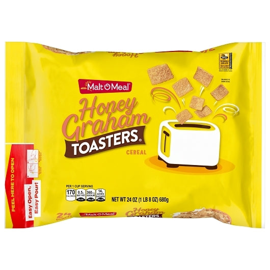 Malt O Meal Honey Graham Squares Cereal, 9 x 24 oz Case - DOT product image 3