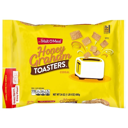 Malt O Meal Honey Graham Squares Cereal, 9 x 24 oz Case - DOT product image 3