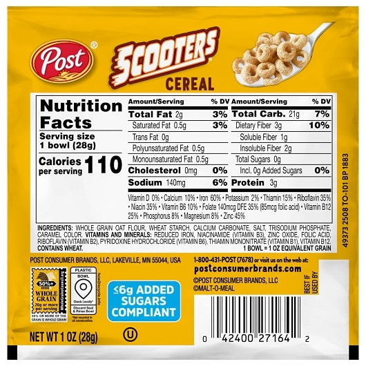Malt O Meal Scooters Cereal, 96 x 1 oz Case - DOT product image 5