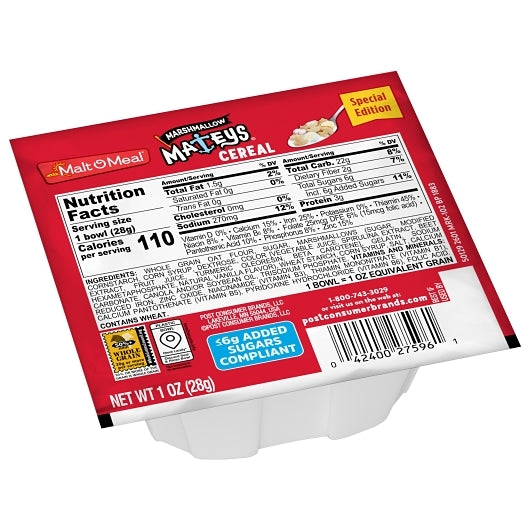 Malt-O-Meal Marshmallow Mateys Cereal, 96 x 1 oz Case - DOT product image 4