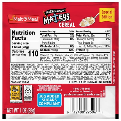 Malt-O-Meal Marshmallow Mateys Cereal, 96 x 1 oz Case - DOT product image 8
