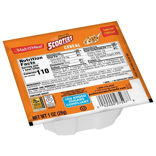 Malt O Meal Honey Scooters Cereal Bowl, 96 x 1 oz Case - DOT product image 3