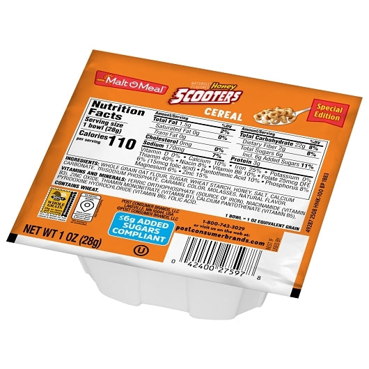 Malt O Meal Honey Scooters Cereal Bowl, 96 x 1 oz Case - DOT product image 4