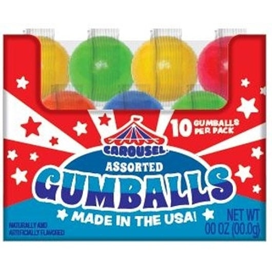 Carousel 10 Gumball Tube, 12 x 4 x 1 each Case - Candy & Confections