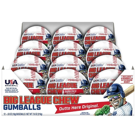 Big League Chew Baseball, 2 x 12 x 0.63 oz Case - DOT product image 3