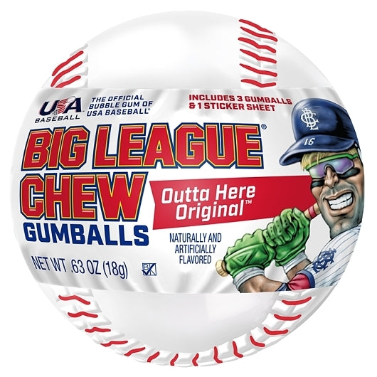 Big League Chew Baseball, 2 x 12 x 0.63 oz Case - Candy & Confections