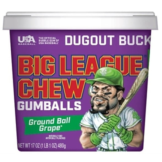 Big League Chew Bucket Grape, 12 x 80 PC Case - Candy & Confections