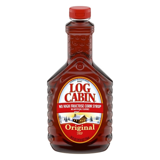 Log Cabin Regular Syrup Bottle, 12 x 24 fl oz Case - Condiments & Sauces