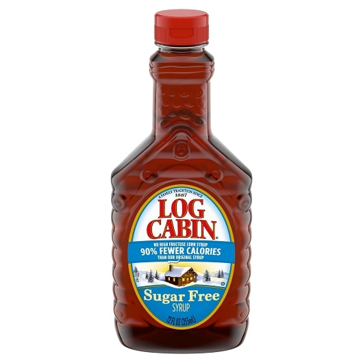 Log Cabin Sugar Free Syrup Bottle, 12 x 12 fl oz Case - Condiments & Sauces