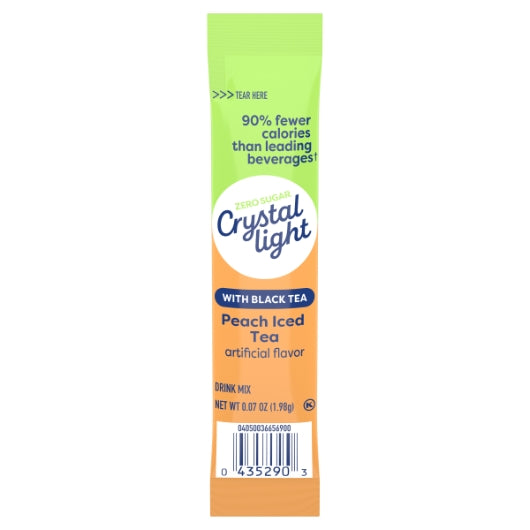 Crystal Light Beverage on the Go Peach Tea, 12 x 10 x 0.07 oz Case - Beverages