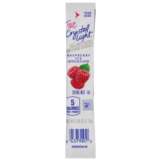 Crystal Light Sugar Free Raspberry On the Go Drink Mix, 4 x 30 x 0.08 oz Case - Beverages